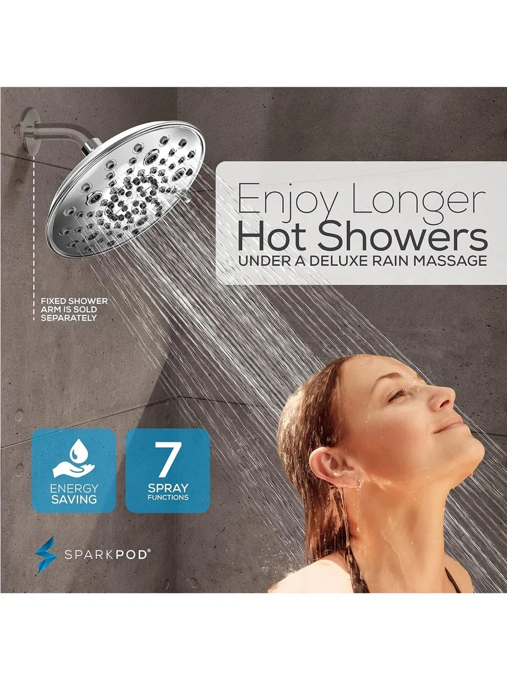 SparkPod 7 Spray Settings Shower Head